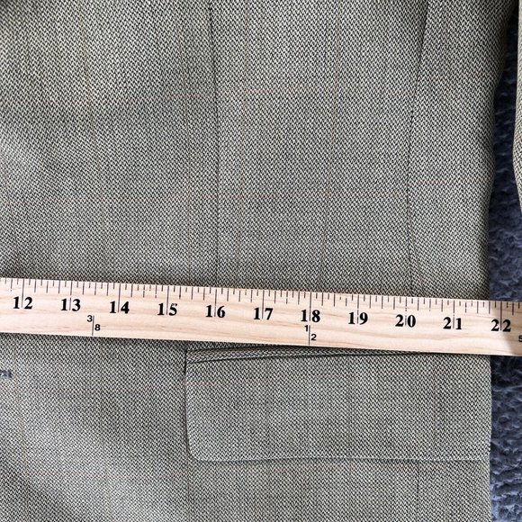 Vintage Chaps Ralph Lauren Men's 2 Button 44 R Silk Wool Plaid Green Sports Coat - Picture 4 of 14